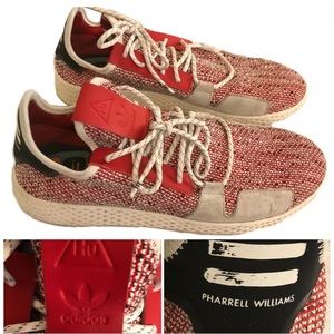 Adidas x Pharrell Williams Red Black White Grey Size 10 M Mens Sneakers Shoes